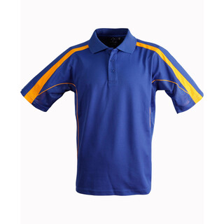 Ladies S/S Sport Polo truedry - Royal / Gold - 10