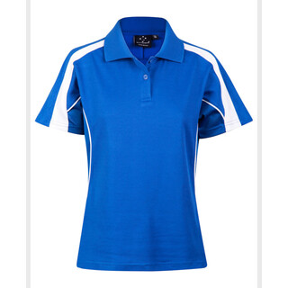 Ladies S/S Sport Polo truedry - Royal / White - 10