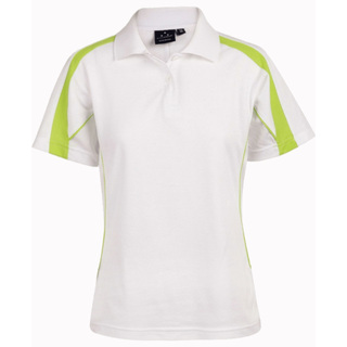 Ladies S/S Sport Polo truedry - White / Light Green - 10