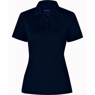 ladies bamboo charcoal S/S Polo - Navy - 10