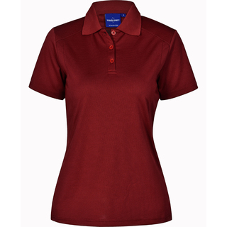 ladies bamboo charcoal S/S Polo - Ruby - 10