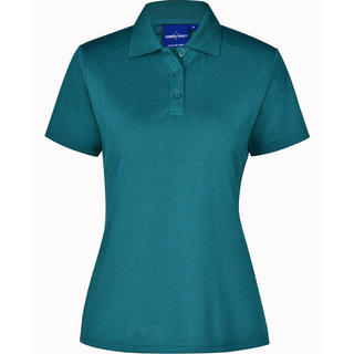 ladies bamboo charcoal S/S Polo - Teal - 10