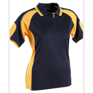 Ladies' Cooldry Contrast Polo With Sleeve Panel - Navy / Gold - 10