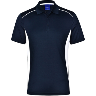 Men s CoolDry Short Sleeve Contrast Polo - Navy / White - XS