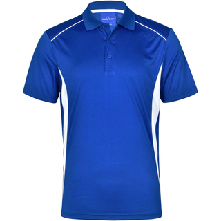 Men s CoolDry Short Sleeve Contrast Polo - Royal / White - XS