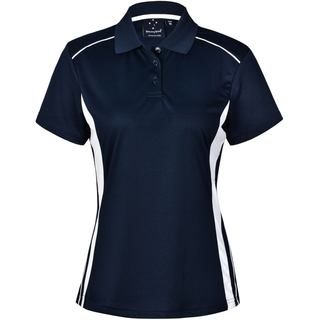 Ladie s CoolDry Short Sleeve Contrast Polo - Navy / White - 10