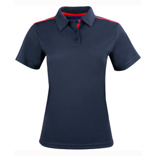 Ladies Rapid Cool Short Sleeve Contrast Polo - Navy / Red - 10