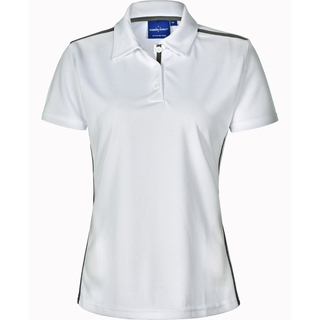 Ladies Rapid Cool Short Sleeve Contrast Polo - White / Ash - 10