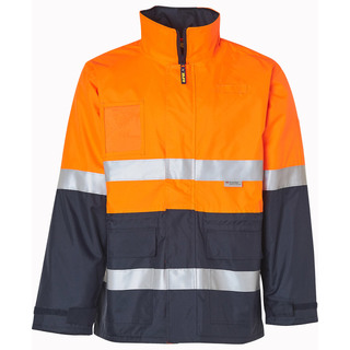 Hi-Vis Long Line Safety Jacket With 3M Tapes - Orange / Navy - 2XL