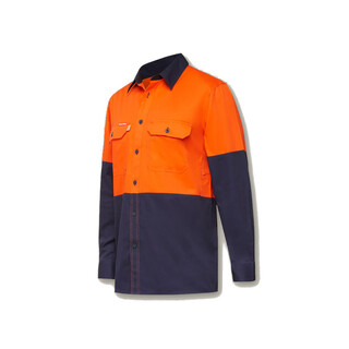 WORKWEAR, SAFETY & CORPORATE CLOTHING SPECIALISTS DISCONTINUED - Koolgear - Ventilated Hi-Vis Two Tone Shirt Long Sleeve