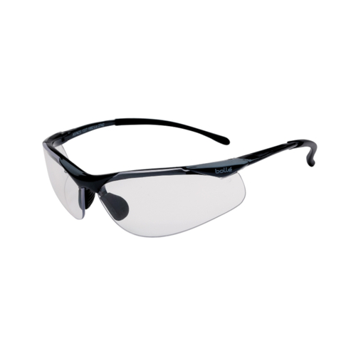 WORKWEAR, SAFETY & CORPORATE CLOTHING SPECIALISTS CONTOUR Dark Gun Frame PLATINUM AS/AF Clear Lens - Spectacles