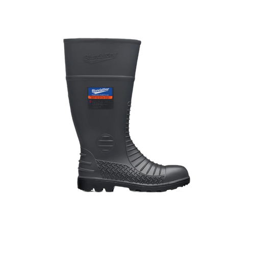 WORKWEAR, SAFETY & CORPORATE CLOTHING SPECIALISTS Grey waterproof Metatarsal guard gumboot with Penetration resistant midsole