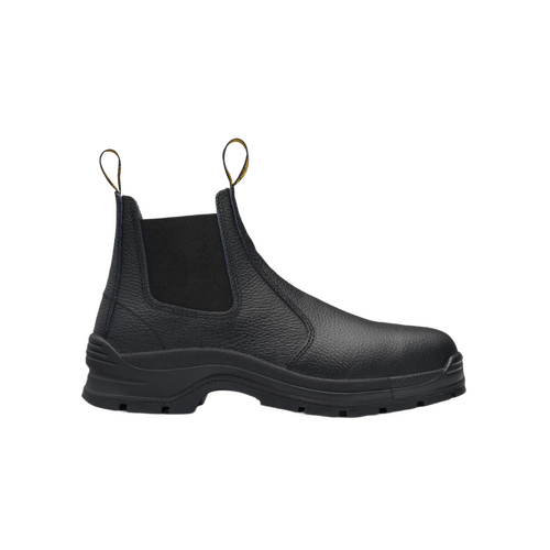 WORKWEAR, SAFETY & CORPORATE CLOTHING SPECIALISTS - Black print leather elastic side safety boot