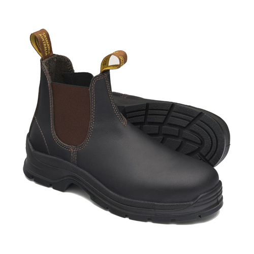 WORKWEAR, SAFETY & CORPORATE CLOTHING SPECIALISTS Brown waxy leather elastic side safety boot