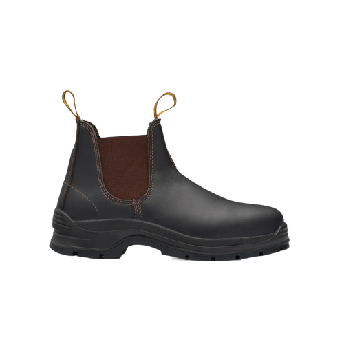 WORKWEAR, SAFETY & CORPORATE CLOTHING SPECIALISTS Brown waxy leather elastic side safety boot