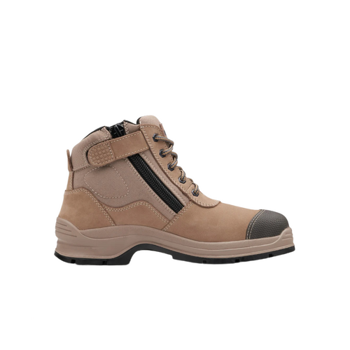 WORKWEAR, SAFETY & CORPORATE CLOTHING SPECIALISTS Stone nubuck zip side ankle safety boot