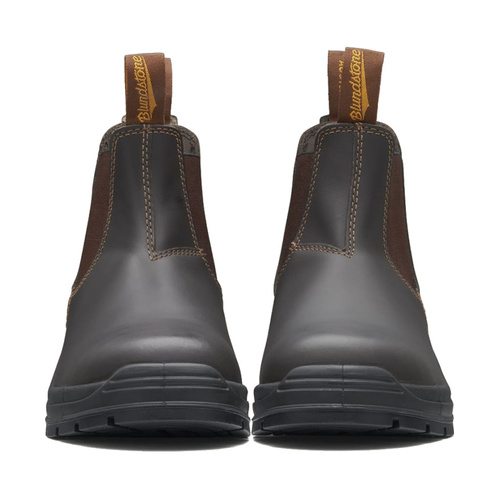 WORKWEAR, SAFETY & CORPORATE CLOTHING SPECIALISTS Brown waxy leather elastic side boot - v cut