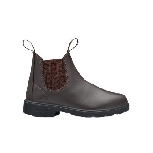 WORKWEAR, SAFETY & CORPORATE CLOTHING SPECIALISTS Child's brown premium leather elastic side boot