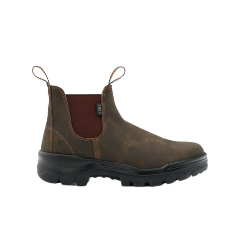 WORKWEAR, SAFETY & CORPORATE CLOTHING SPECIALISTS - RotoFlex Rustic brown water-resistant nubuck elastic side safety boot