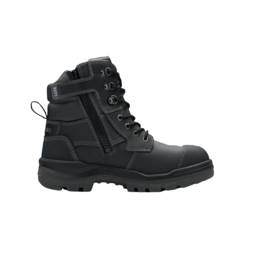 WORKWEAR, SAFETY & CORPORATE CLOTHING SPECIALISTS - RotoFlex Black water-resistant Platinum leather 150mm zip sided safety boot