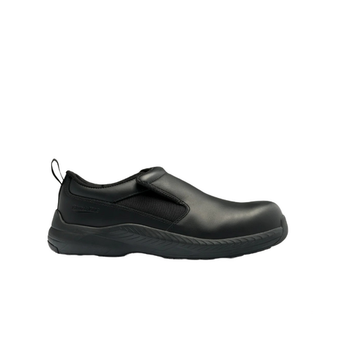 WORKWEAR, SAFETY & CORPORATE CLOTHING SPECIALISTS Black Water Resistant & Anti-Static Unisex Slip on Shoe, Composite Toe Cap