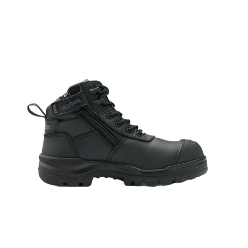 WORKWEAR, SAFETY & CORPORATE CLOTHING SPECIALISTS - RotoFlex Black 135mm Zip Sided Safety Boot