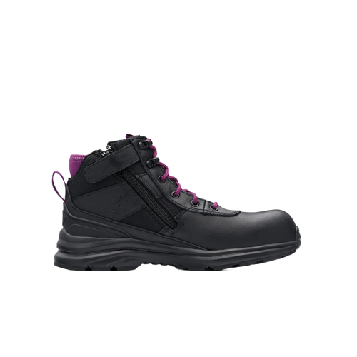 WORKWEAR, SAFETY & CORPORATE CLOTHING SPECIALISTS - Women's Black water resistant leather anti-static safety hiker