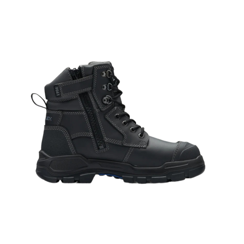 WORKWEAR, SAFETY & CORPORATE CLOTHING SPECIALISTS - RotoFlex Black water-resistant Platinum leather 150mm zip sided safety boot