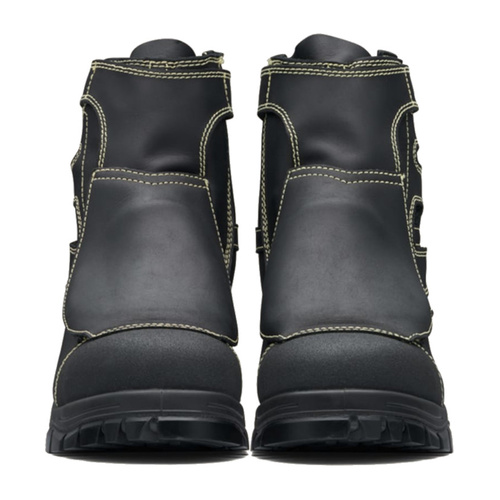 WORKWEAR, SAFETY & CORPORATE CLOTHING SPECIALISTS Black flame retardant leather smelter boot with metatarsal guard - 230mm height