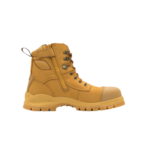 WORKWEAR, SAFETY & CORPORATE CLOTHING SPECIALISTS - Wheat water resistant nubuck lace up/zip ankle safety boot