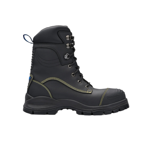 WORKWEAR, SAFETY & CORPORATE CLOTHING SPECIALISTS - Black platinum quality water resistant upper high leg safety boot with non-metallic penetration resistant insole