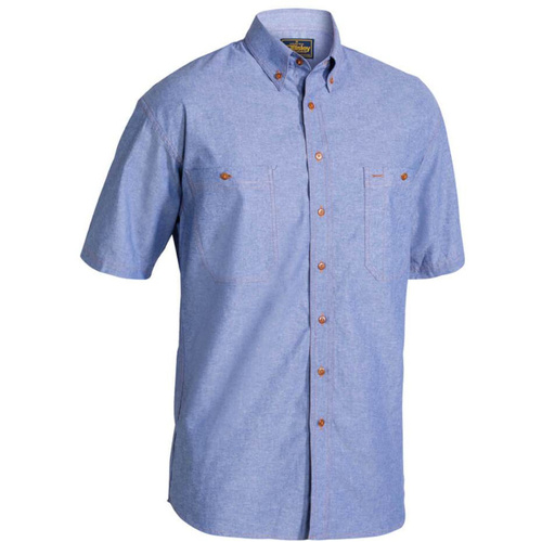 WORKWEAR, SAFETY & CORPORATE CLOTHING SPECIALISTS CHAMBRAY SHIRT - SHORT SLEEVE