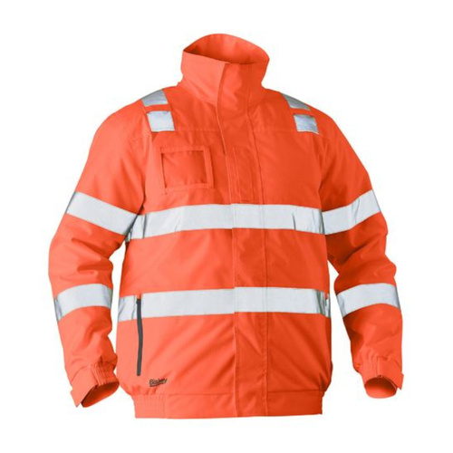 WORKWEAR, SAFETY & CORPORATE CLOTHING SPECIALISTS - TAPED HI VIS WET WEATHER BOMBER JACKET