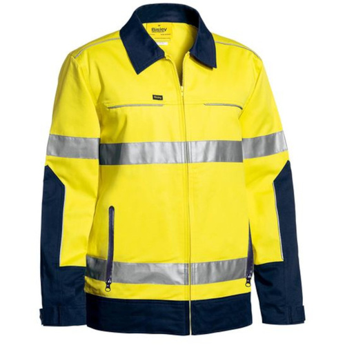 WORKWEAR, SAFETY & CORPORATE CLOTHING SPECIALISTS - TAPED HI VIS DRILL JACKET WITH LIQUID REPELLENT FINISH