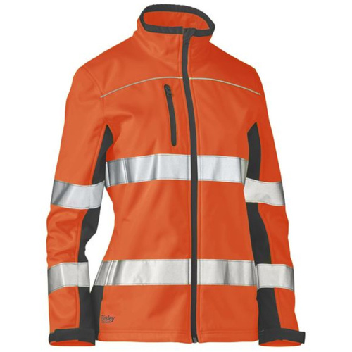 WORKWEAR, SAFETY & CORPORATE CLOTHING SPECIALISTS - WOMENS TAPED TWO TONE HI VIS SOFT SHELL JACKET