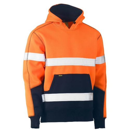 WORKWEAR, SAFETY & CORPORATE CLOTHING SPECIALISTS - TAPED HI VIS FLEECE HOODIE PULLOVER
