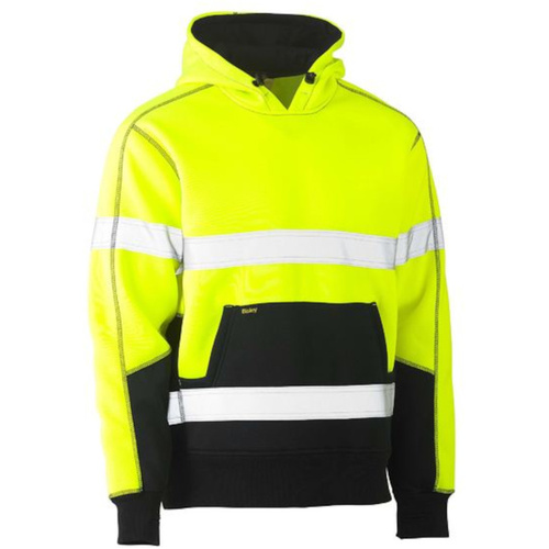 WORKWEAR, SAFETY & CORPORATE CLOTHING SPECIALISTS - TAPED HI VIS FLEECE HOODIE PULLOVER