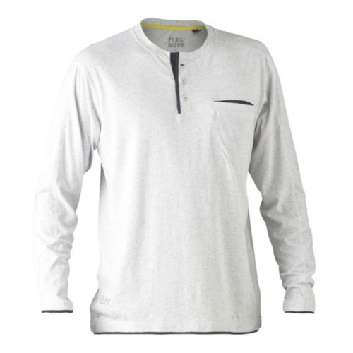 WORKWEAR, SAFETY & CORPORATE CLOTHING SPECIALISTS FLEX & MOVE  COTTON HENLEY TEE - LONG SLEEVE