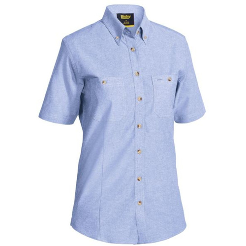 WORKWEAR, SAFETY & CORPORATE CLOTHING SPECIALISTS - DISCONTINUED - WOMENS SHORT SLEEVE CHAMBRAY SHIRT