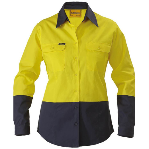 WORKWEAR, SAFETY & CORPORATE CLOTHING SPECIALISTS WOMENS HI VIS DRILL SHIRT - LONG SLEEVE