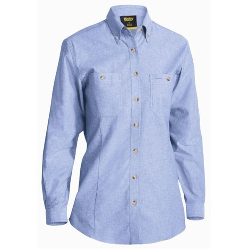 WORKWEAR, SAFETY & CORPORATE CLOTHING SPECIALISTS - DISCONTINUED - WOMEN'S LONG SLEEVE CHAMBRAY SHIRT