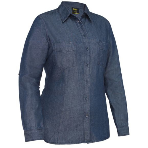 WORKWEAR, SAFETY & CORPORATE CLOTHING SPECIALISTS DISCONTINUED - WOMENS LONG SLEEVE DENIM WORK SHIRT