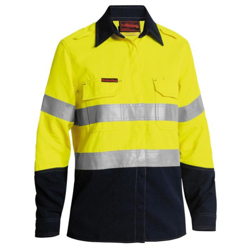 WORKWEAR, SAFETY & CORPORATE CLOTHING SPECIALISTS WOMENS TENCATE TECASAFE  PLUS 700 TAPED HI VIS FR VENTED SHIRT - LONG SLEEVE