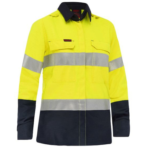WORKWEAR, SAFETY & CORPORATE CLOTHING SPECIALISTS APEX 160 WOMEN'S TAPED HI VIS LIGHTWEIGHT FR RIPSTOP VENTED SHIRT