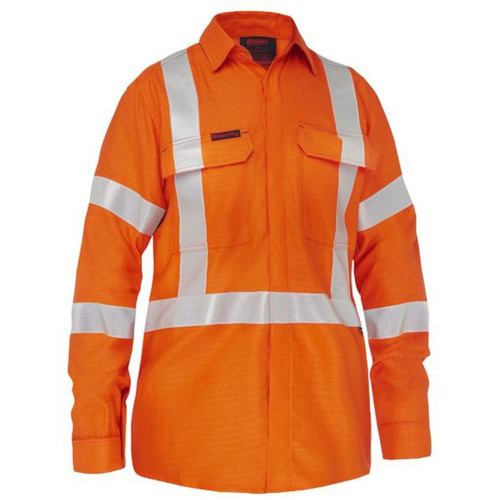 WORKWEAR, SAFETY & CORPORATE CLOTHING SPECIALISTS - APEX 185 WOMEN'S X TAPED HI VIS FR RIPSTOP VENTED SHIRT