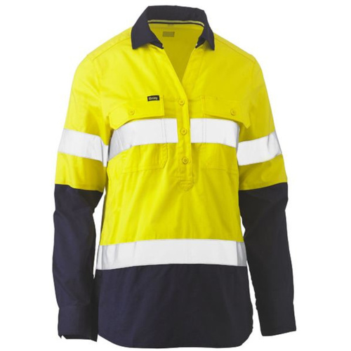WORKWEAR, SAFETY & CORPORATE CLOTHING SPECIALISTS WOMENS TAPED HI VIS STRETCH V-NECK SHIRT