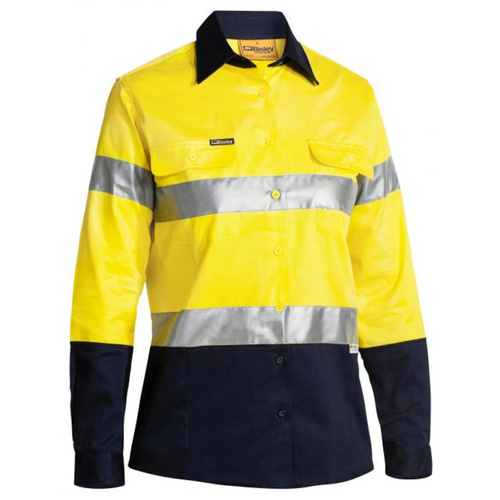 WORKWEAR, SAFETY & CORPORATE CLOTHING SPECIALISTS WOMENS 3M TAPED HI VIS DRILL SHIRT - LONG SLEEVE