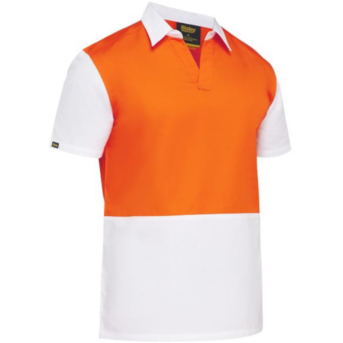 WORKWEAR, SAFETY & CORPORATE CLOTHING SPECIALISTS DISCONTINUED - TWO TONE HI VIS V-NECK SHORT SLEEVE SHIRT