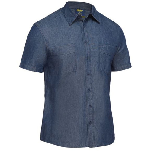WORKWEAR, SAFETY & CORPORATE CLOTHING SPECIALISTS DISCONTINUED - MENS SHORT SLEEVE DENIM WORK SHIRT