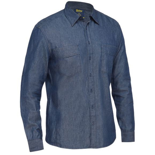 WORKWEAR, SAFETY & CORPORATE CLOTHING SPECIALISTS DISCONTINUED - MENS LONG SLEEVE DENIM WORK SHIRT